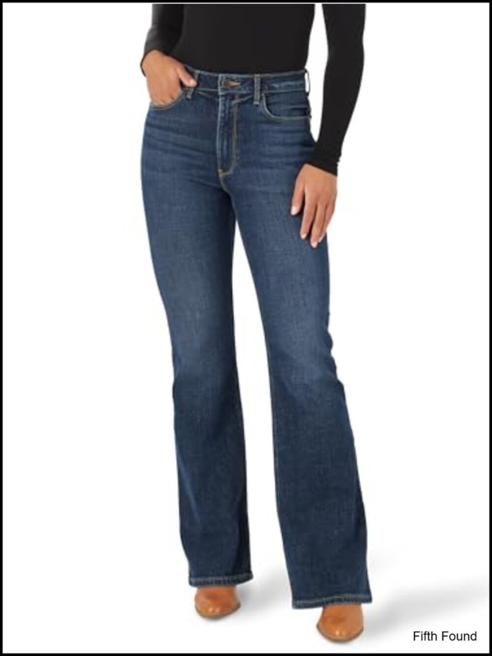 Wrangler High Rise Fierce Flare Stretch Denim Jeans Flared Leg Casual